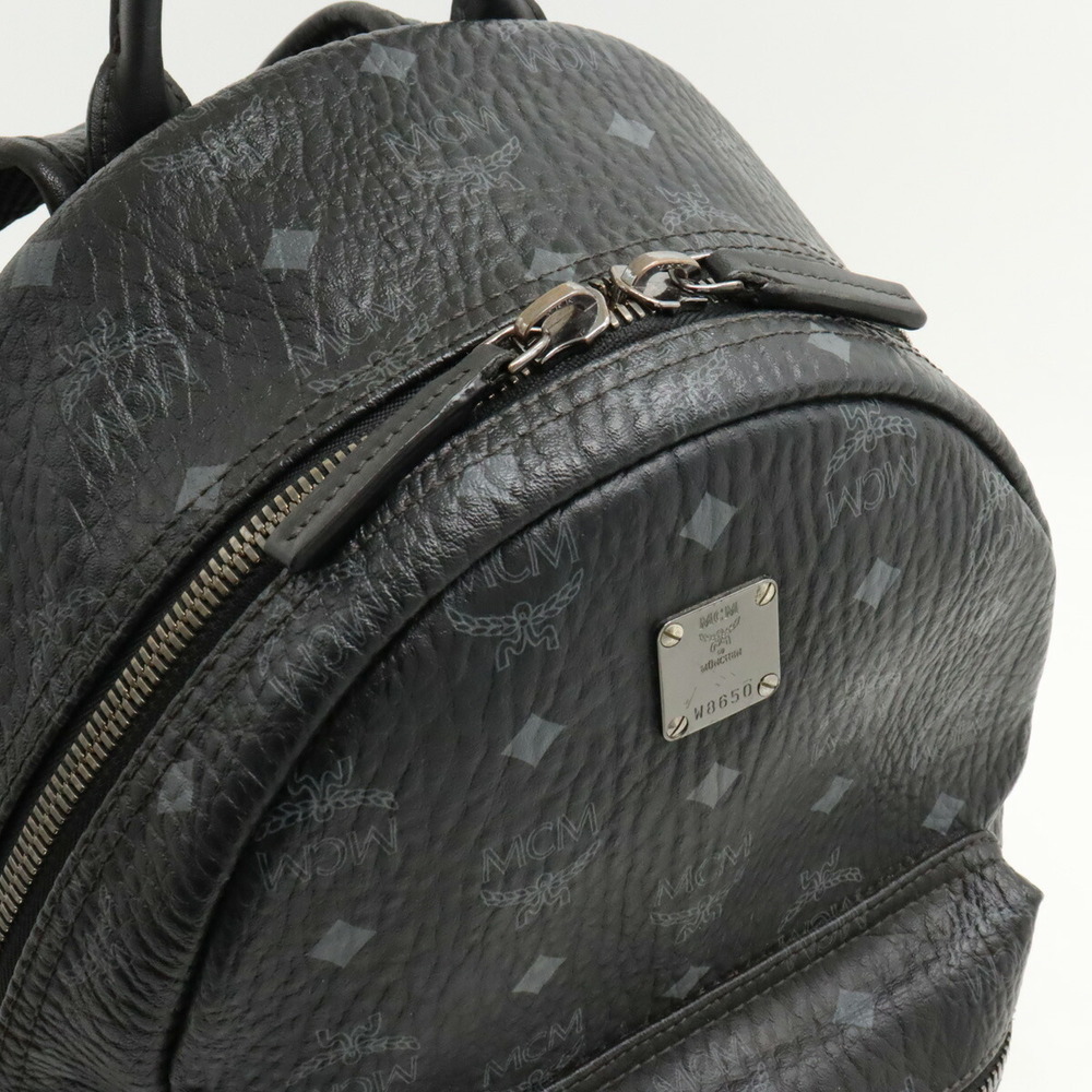 Mcm Studs Leather Backpack Gray Black Logogram - image 7